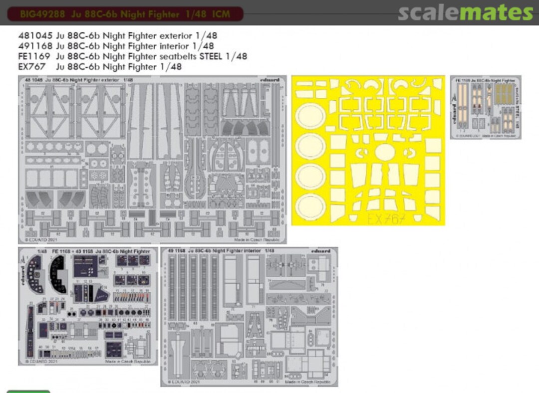 Contents Ju 88C-6b Night Fighter detail set BIG49288 Eduard