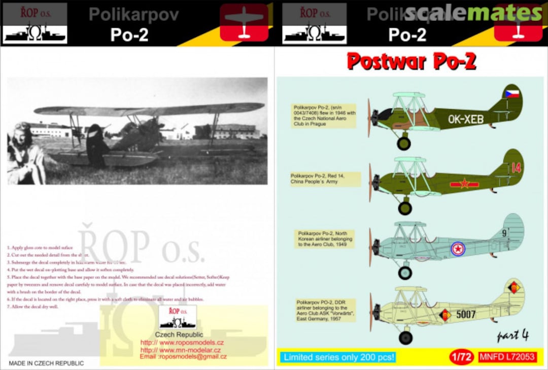 Boxart POLIKARPOV PO-2/U-2 - POSTWAR PO-2 MNFDL72053 ROP o.s.