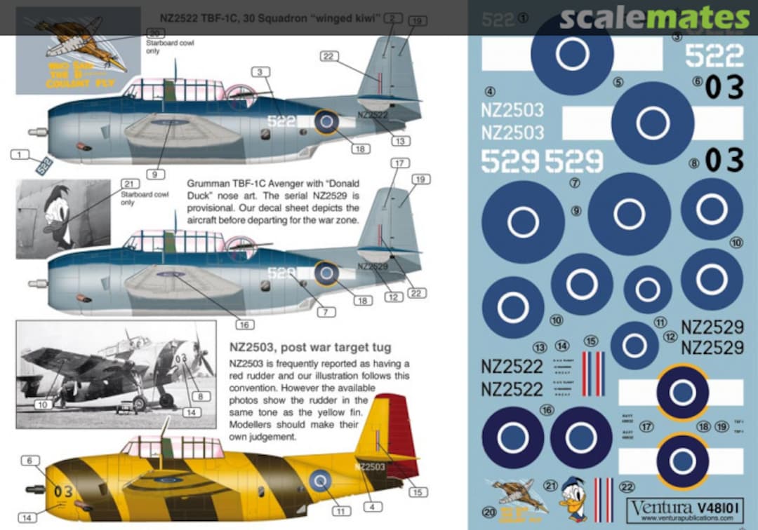 Boxart RNZAF Grumman TBF Avenger, Pacific Theater & Post-war V48101 Ventura