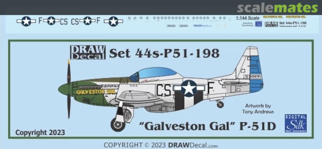 Boxart “Galveston Gal” TF-51D 44-P51-198 Draw Decal