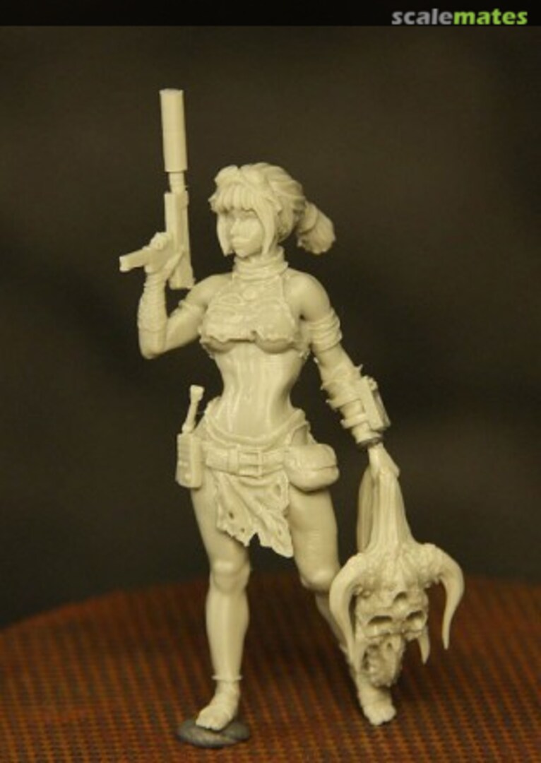 Boxart Post-Apocalyptic Girl with monster head/with butcher's cleaver RL35-07 Ant-Miniatures