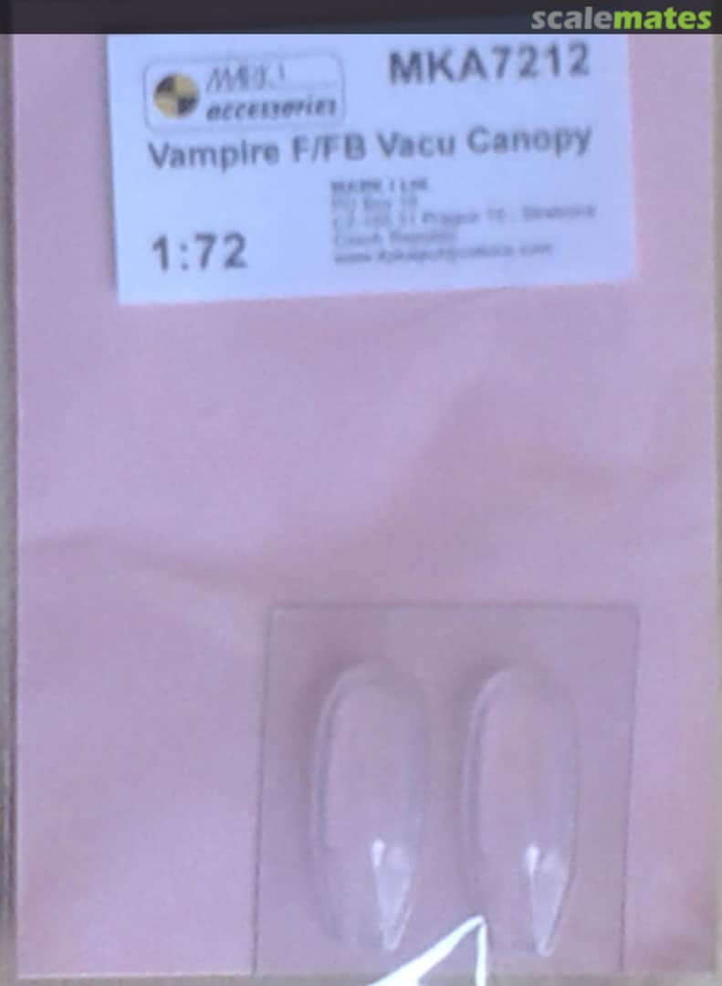 Boxart Vampire F/FB Vacu Canopy MKA7212 Mark I