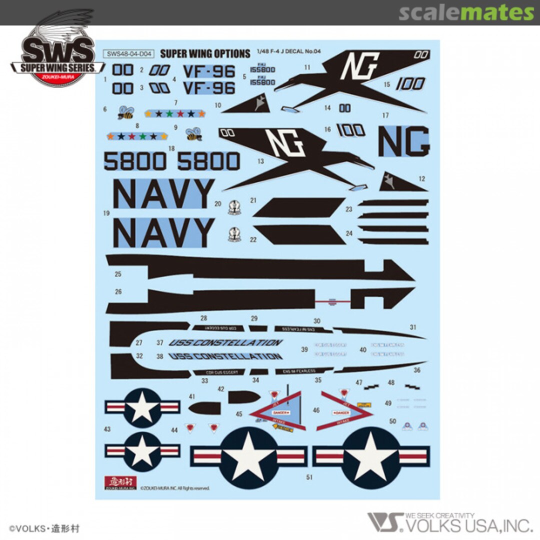 Boxart Decals - F-4J Phantom II Marking Set 3 SWS48-04-D04 Zoukei-Mura