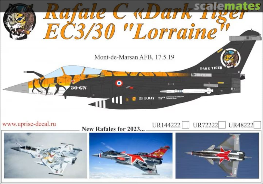 Boxart Dassault Rafale C "Dark Tiger" UR144222 UpRise Decal Serbia