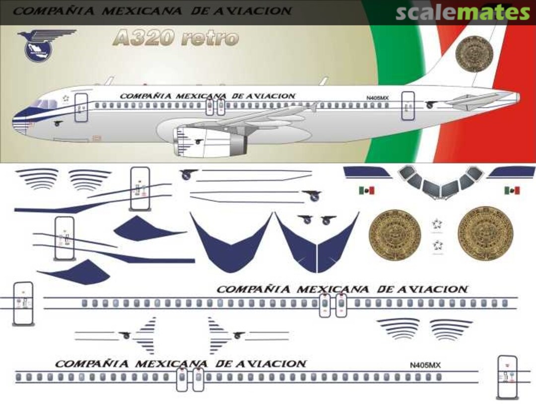 Boxart Mexicana A320 mex001 Nazca decals