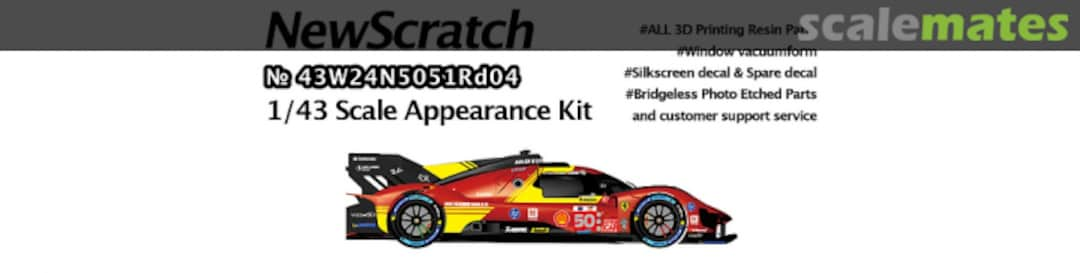 Boxart Ferrari 499P Hypercar WEC 2024 - 24h Le Mans 43W24N5051Rd04 NewScratch