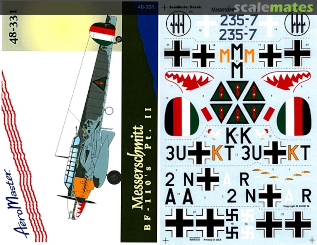 Boxart Messerschmitt Bf 110s Pt. II 48-331 AeroMaster