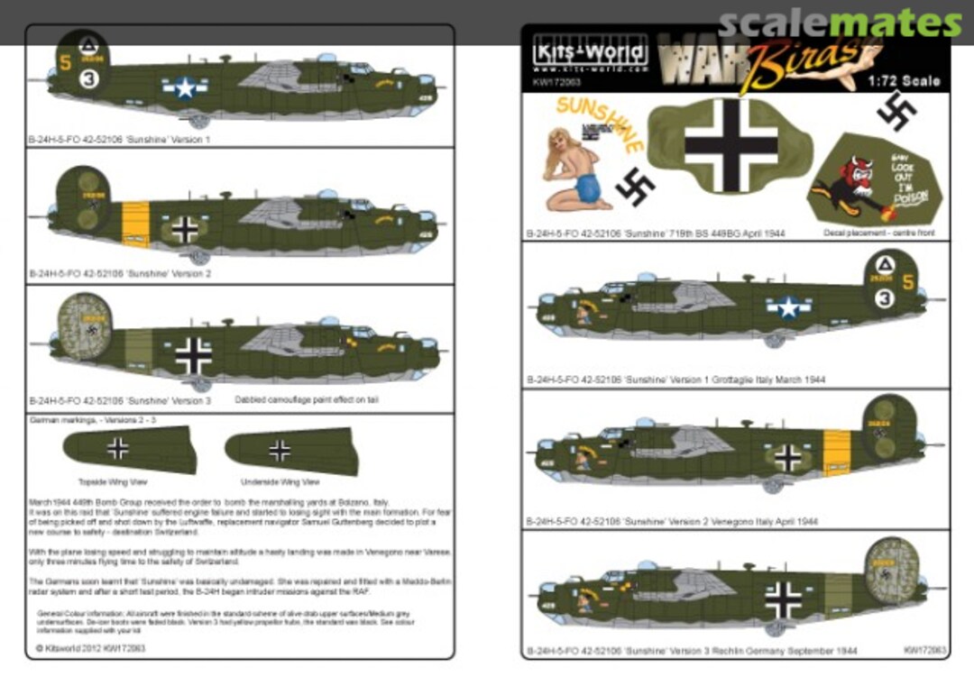 Boxart B-24H Liberator KW172063 Kits-World