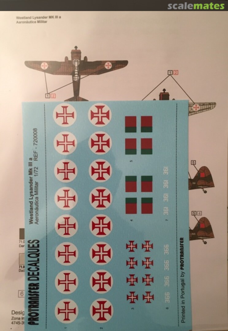 Boxart Westland Lysander Mk IIIa 720008 Protransfer Decalques