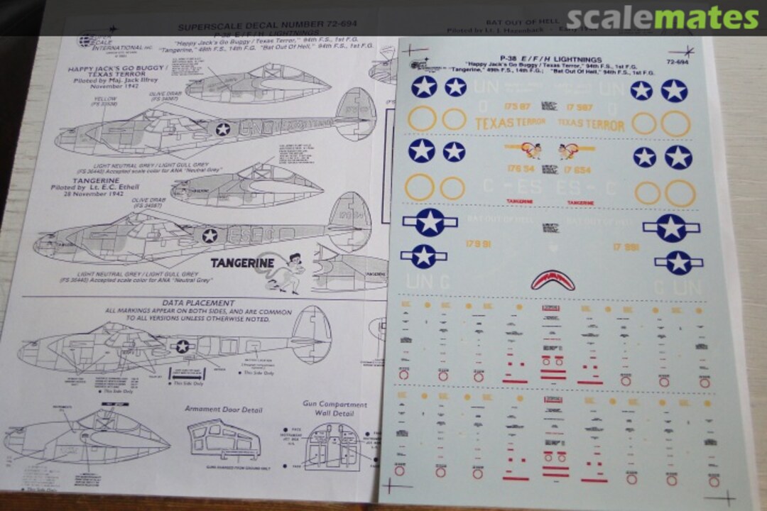 Boxart P 38E/F//H Lightnings 72-694 SuperScale International