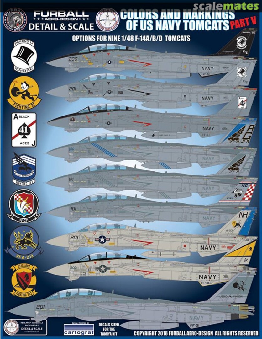 Boxart Colors And Markings of US Navy Tomcats F/D&S-4813 Furball Aero-Design