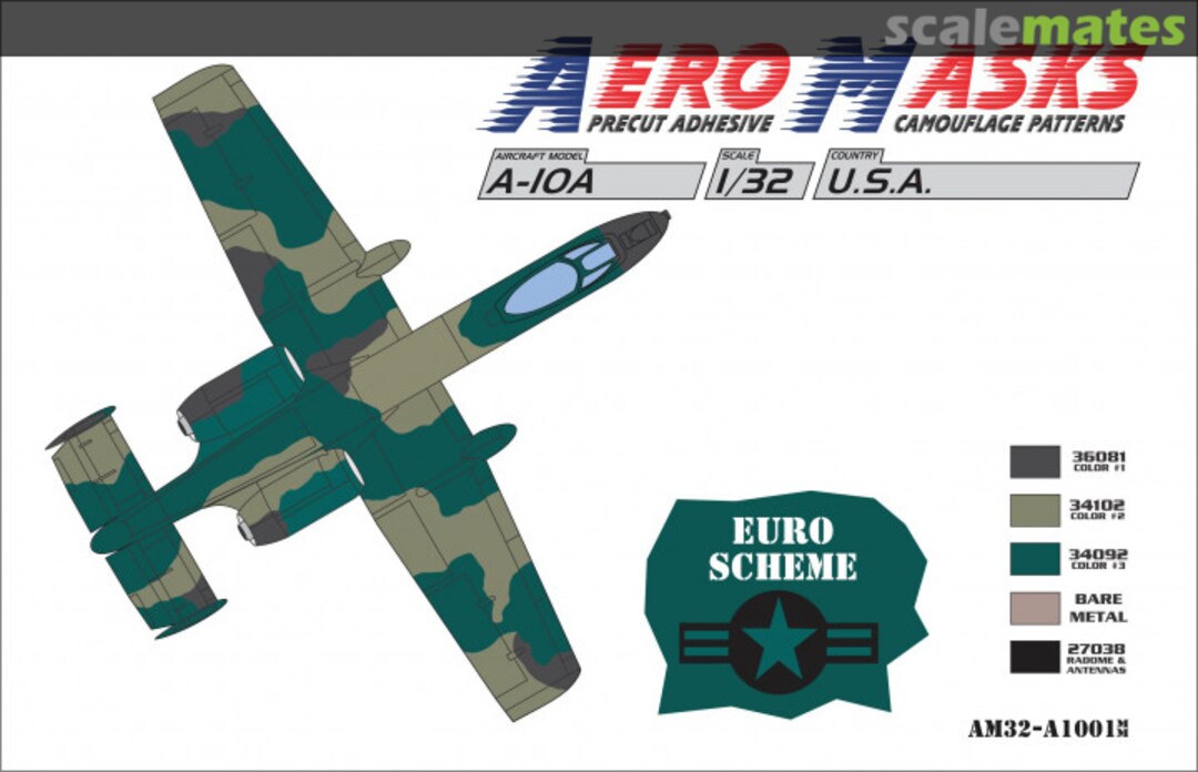 Boxart A-10A USA Euro Scheme AM32-A1001 AeroMasks