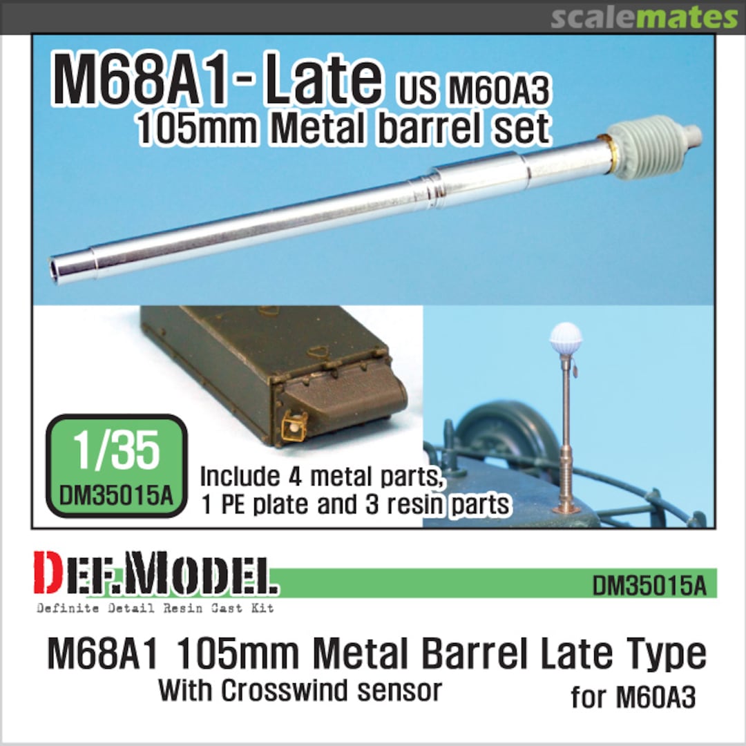 Boxart M68A1 105mm Metal Barrel Late Type, M60A3 DM35015A Def.Model