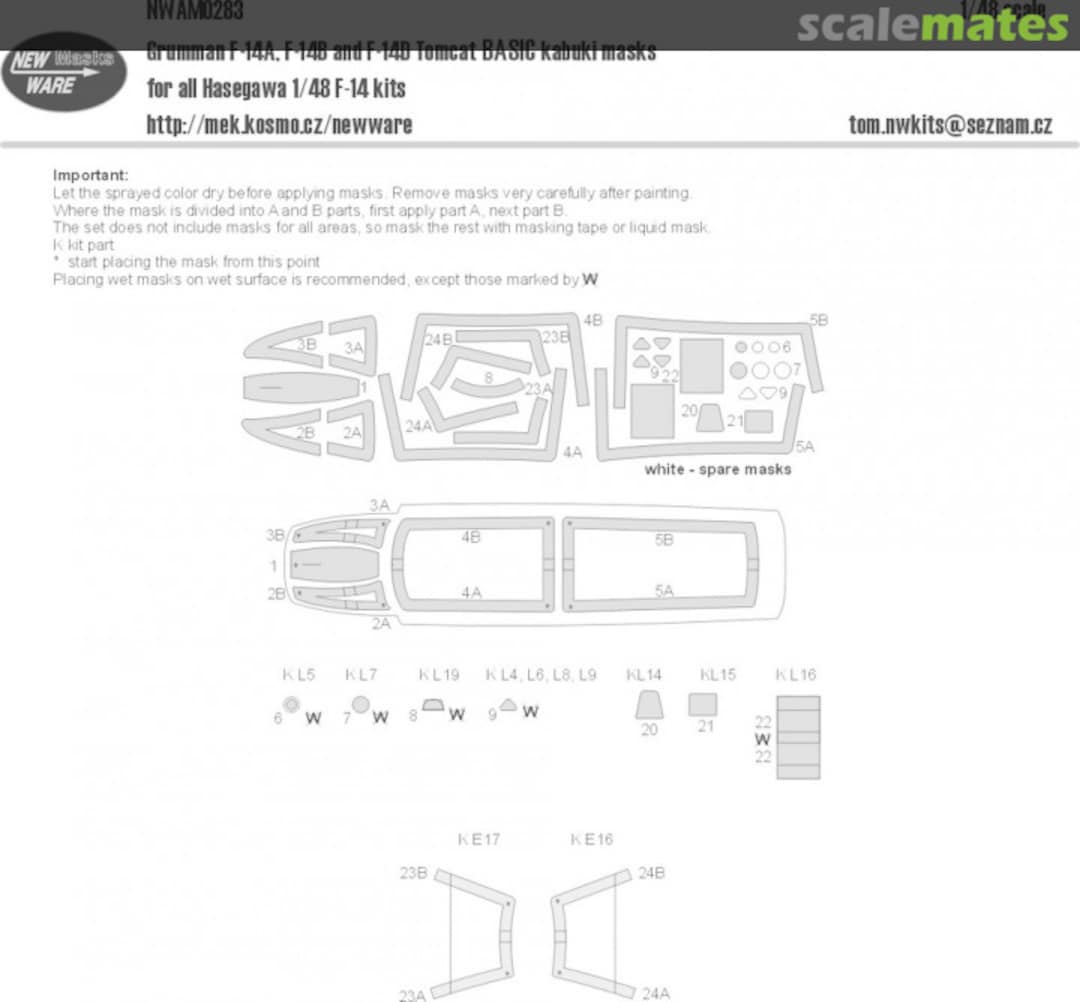 Boxart F-14 A/B/D Tomcat BASIC kabuki masks NWAM0283 New Ware