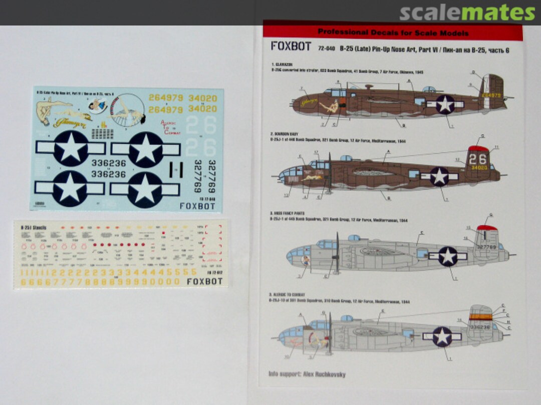 Boxart B-25 Pin-Up Nose Art, Part VI 72-040 Foxbot