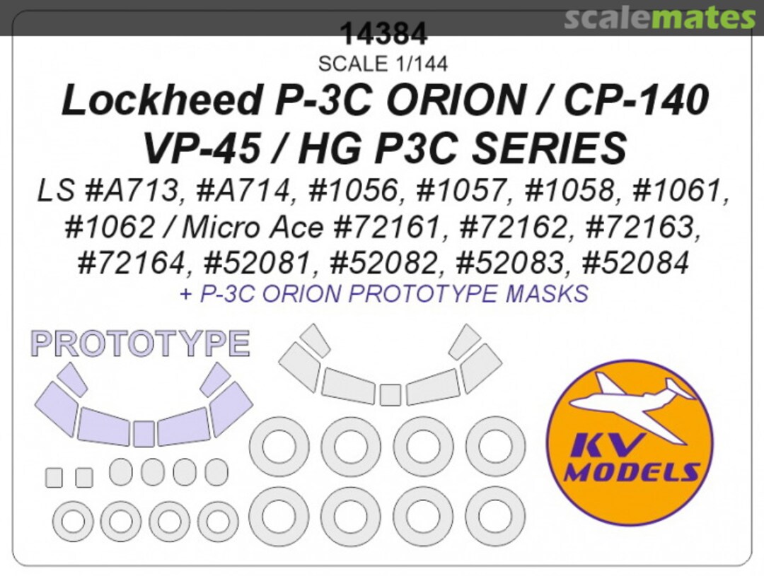 Boxart Lockheed P-3 Orion Canopy & Wheel mask KV14384 KV Models