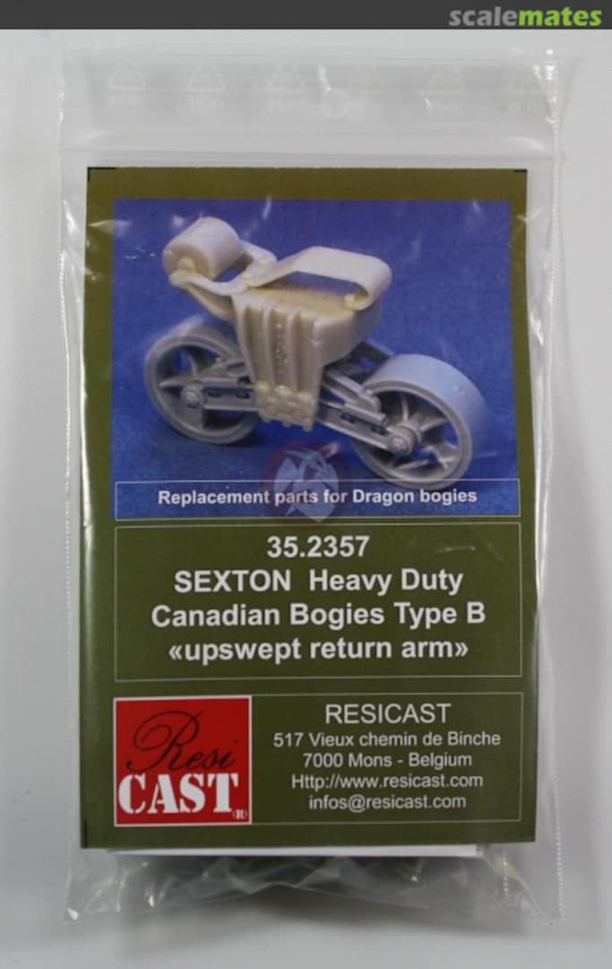 Boxart Heavy Suspension Canadian Bogies (type B) for Dragon Sexton Upswept Return Arms 35.2357 Resicast