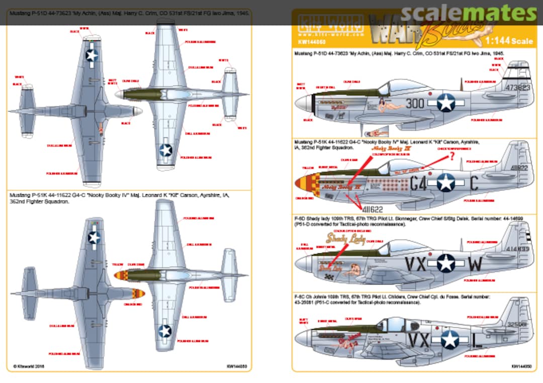 Boxart P-51D/P-51K/F-6C/F-6D Mustang KW144050 Kits-World