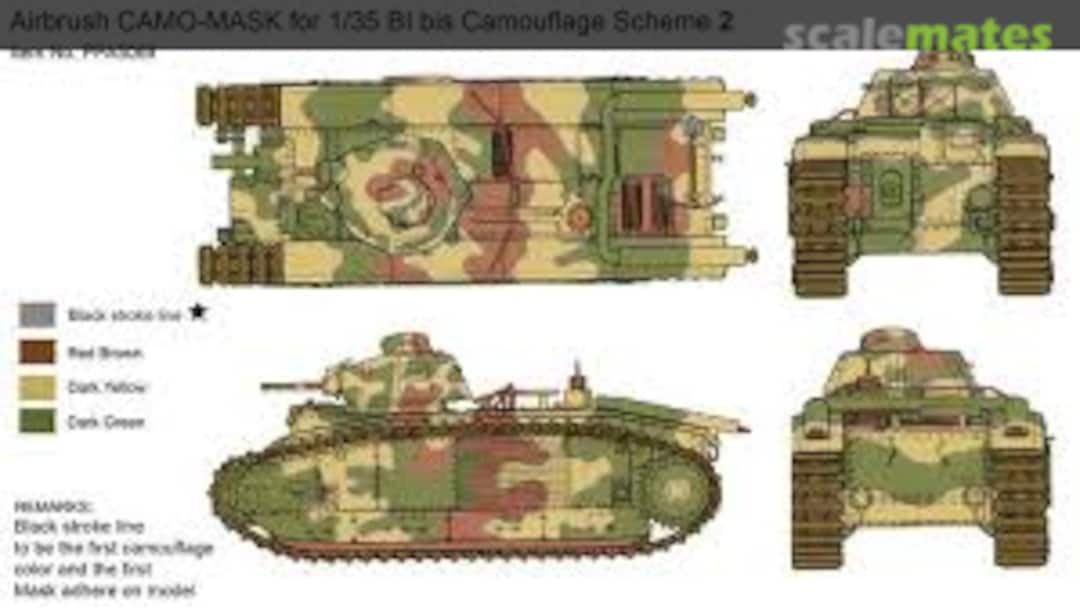 Boxart Airbrush Camo-Mask Char B1 bis Camo Scheme 2 PPA5069 J's Work