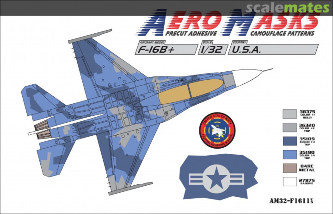 Boxart F-16B+ USA USNFWS AM32-F1611 AeroMasks