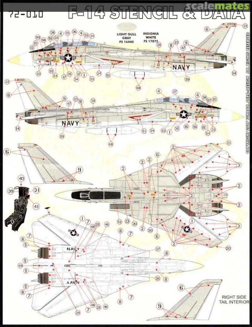 Boxart F-14 Stencils & Data 72-010 Furball Aero-Design