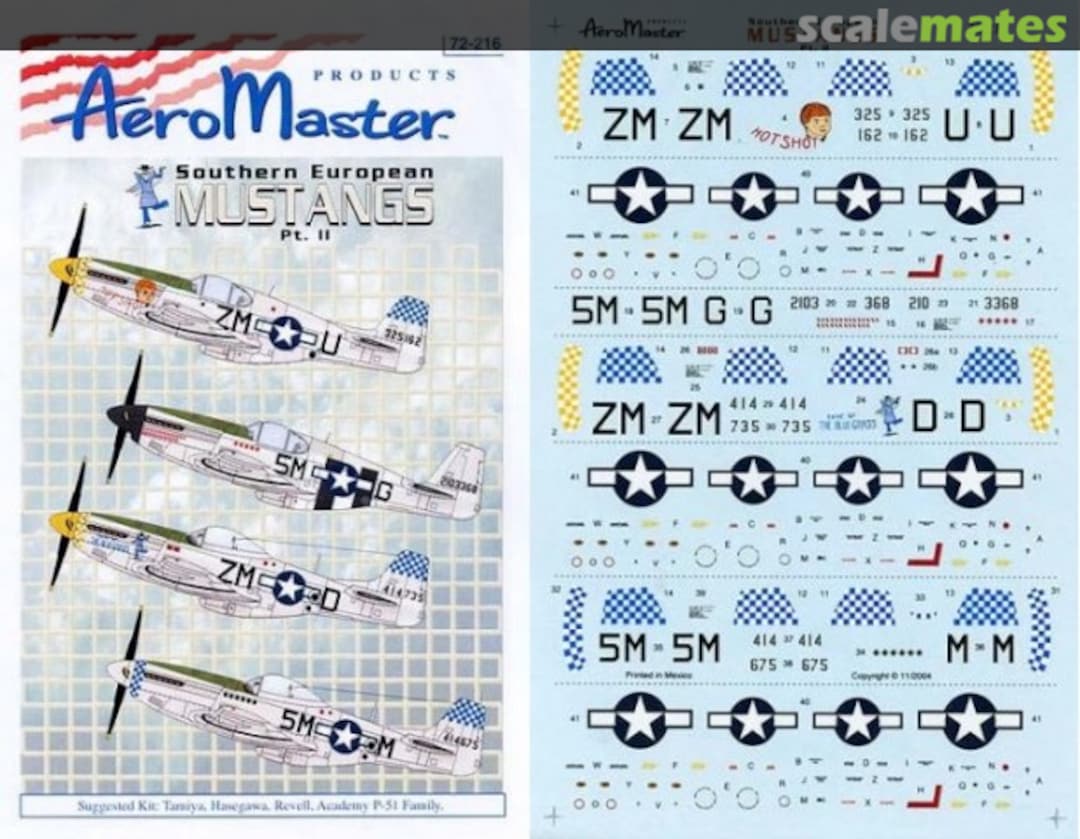 Boxart Southern European Mustangs Pt. II 72-216 AeroMaster