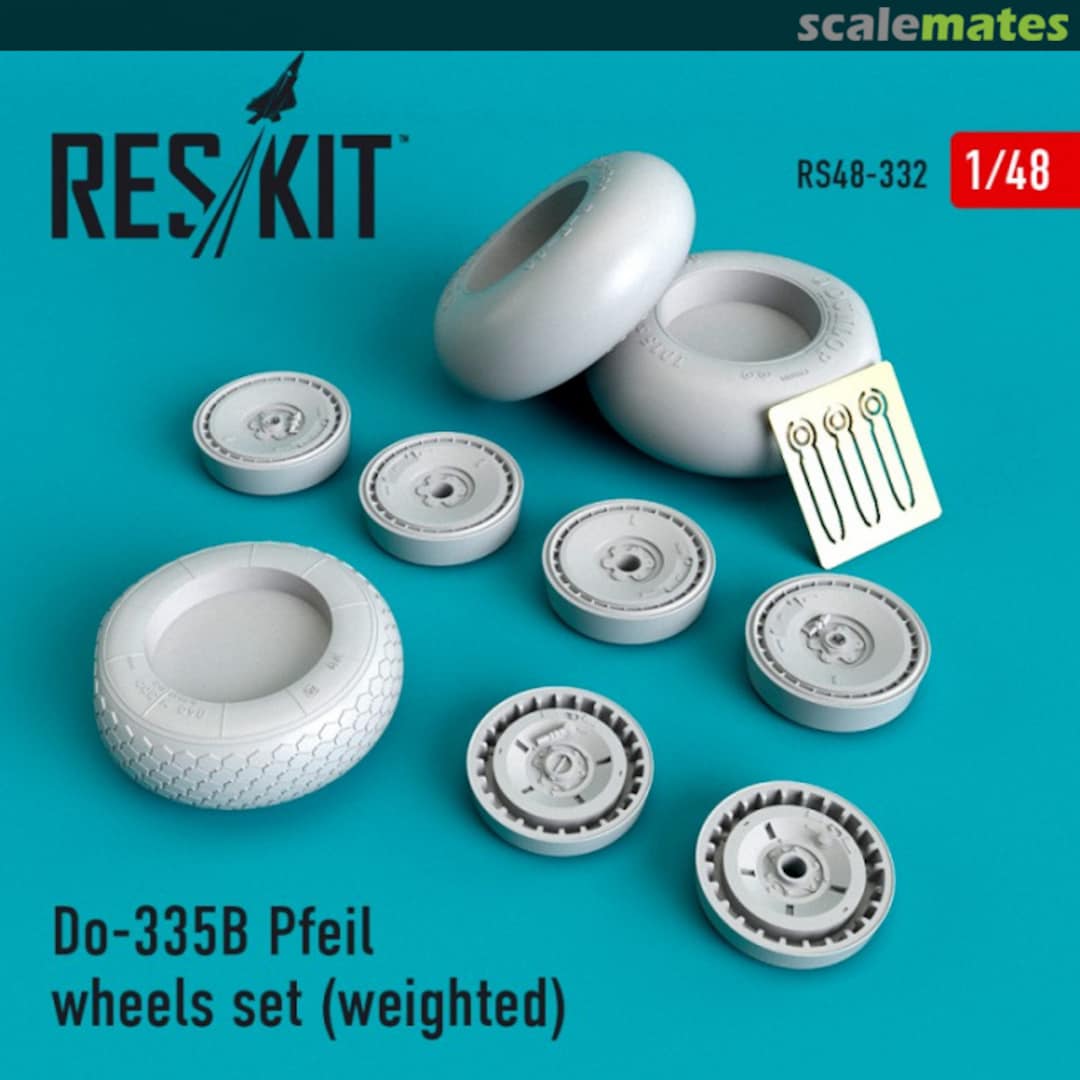 Boxart Do 335B Pfeil Wheels Set (Weighted) RS48-0332 ResKit