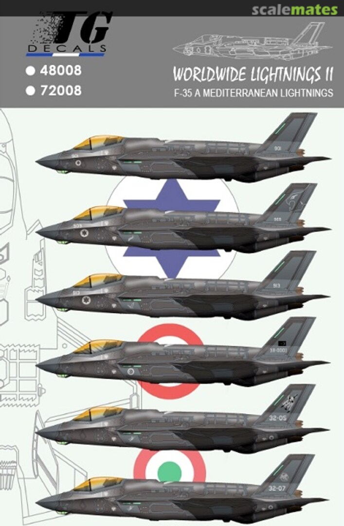 Boxart F-35A Mediterranean Lightnings Worldwide Lightnings I 48008 TG Decals