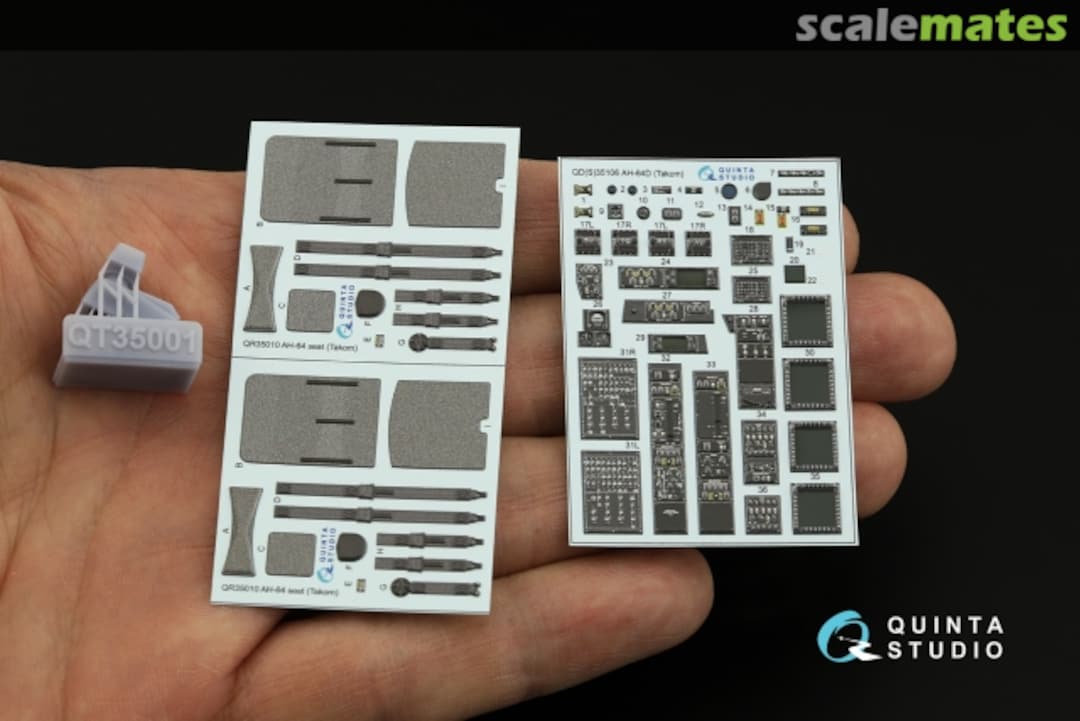 Contents AH-64D interior 3D decals (with 3D-printed resin parts) QD+35106 Quinta Studio