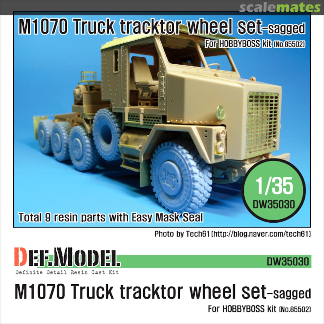 Boxart M1070 Truck Tractor Sagged wheel set DW35030 Def.Model