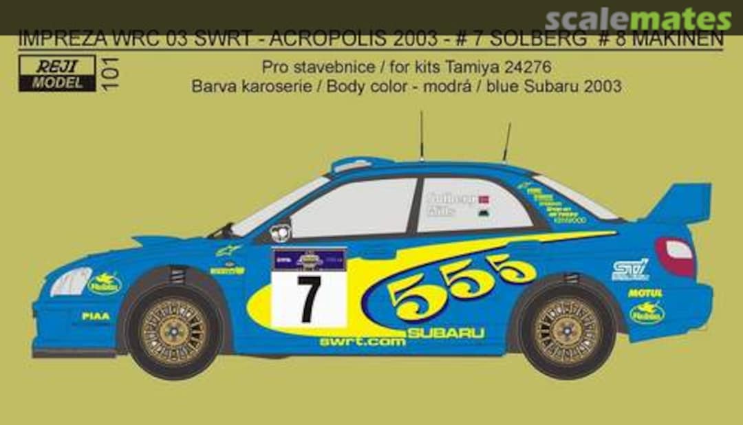 Boxart Subaru Impreza WRC SWRT Rally Acropolis 2003 – „555" 101 REJI Model