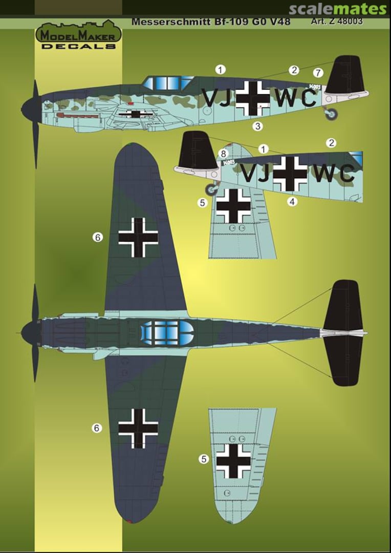 Boxart Messerschmitt Bf-109 G0 V48 Z48003 ModelMaker