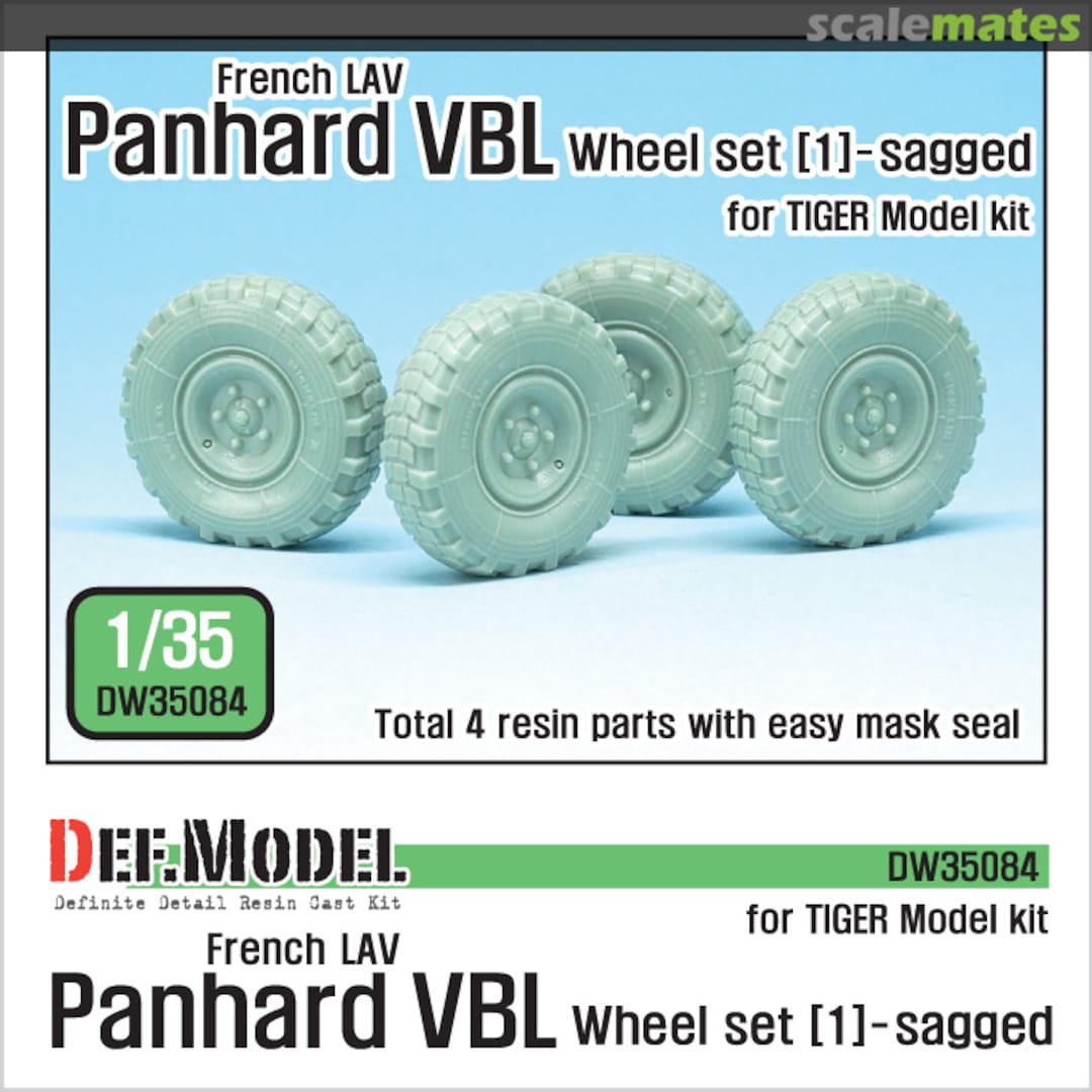 Boxart French Panhard VBL Sagged Wheel set (1) DW35084 Def.Model