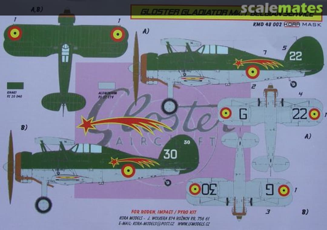 Boxart Gloster Gladiator Mk.I Belgian Service KMD48002 Kora Models