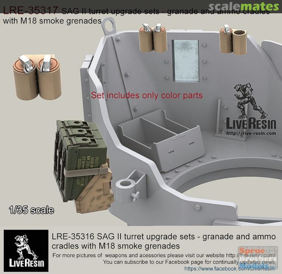 Boxart SAG II Turret Upgrade Sets - Ammo Boxes & Cradles w/M18 Smoke Grenades LRE-35317 Live Resin