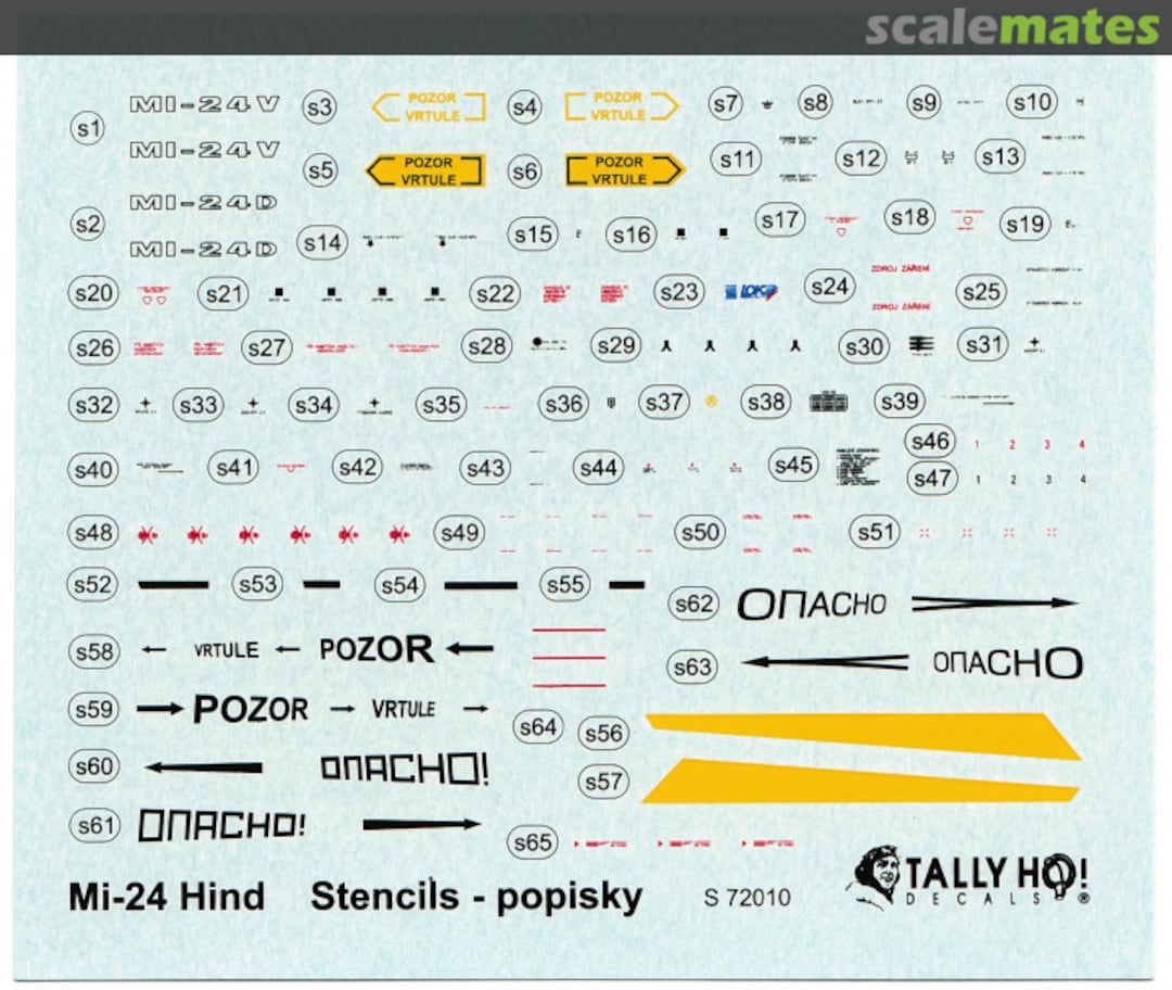 Boxart Mi-24 Hind Stencils (D+V) S 72010 Tally Ho! (CZ)