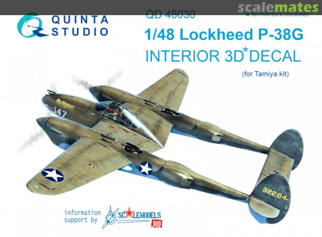 Boxart Lockheed P-38G Interior 3D Decal QD48030 Quinta Studio