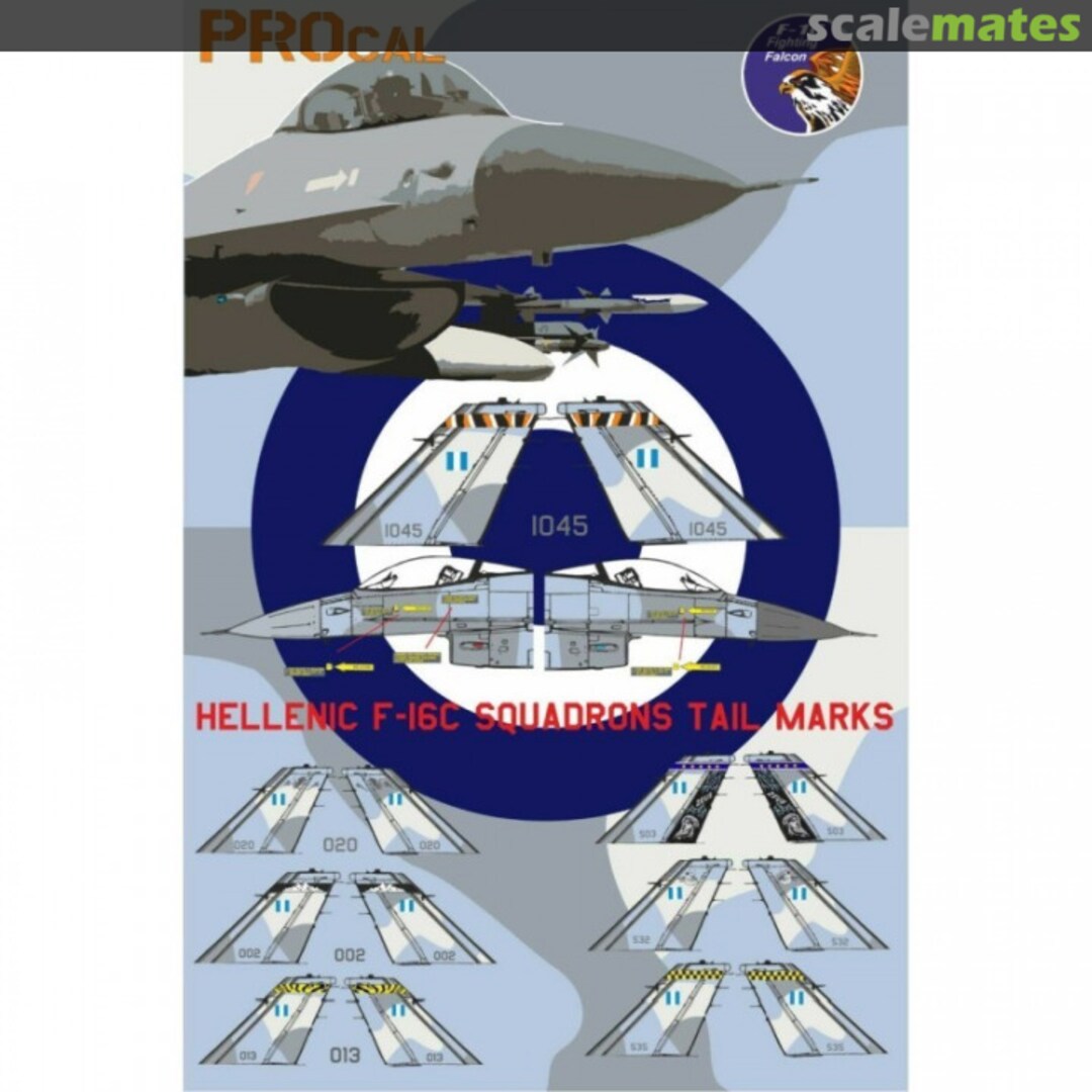 Boxart HAF F-16C SQUADRONS TAIL MARKS & ROUNDERS 72-201-202 PROcal Decals