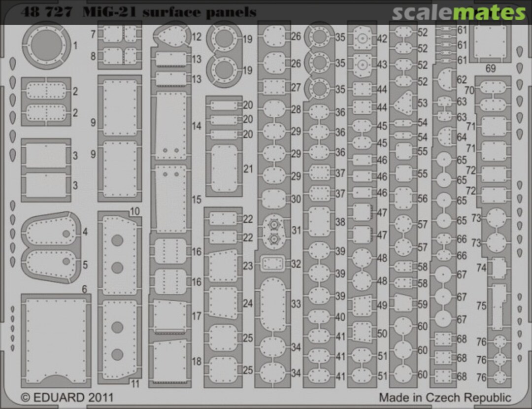 Boxart MiG-21 surface panels S.A. 48727 Eduard