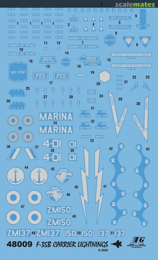 Boxart F-35B Carrier Lightnings 48009 TG Decals