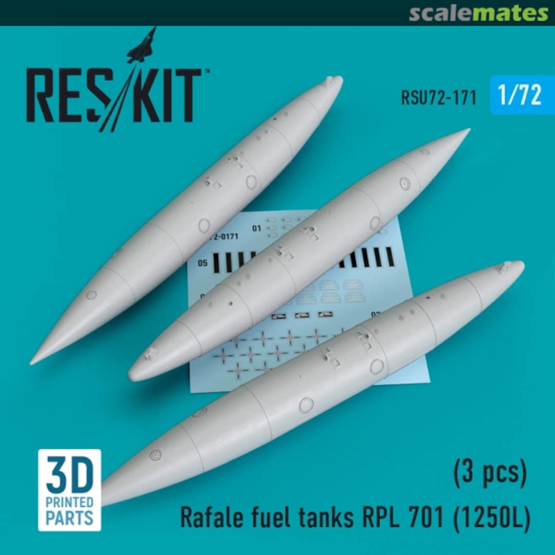 Boxart Rafale - Fuel Tanks RPL 701 (1250L) RSU72-0171 ResKit