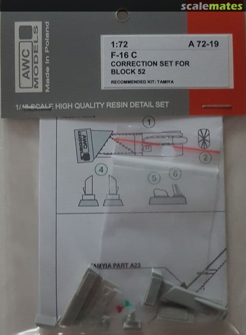 Boxart F-16 C Correction Set for Block 52 A72-19 AWC Models