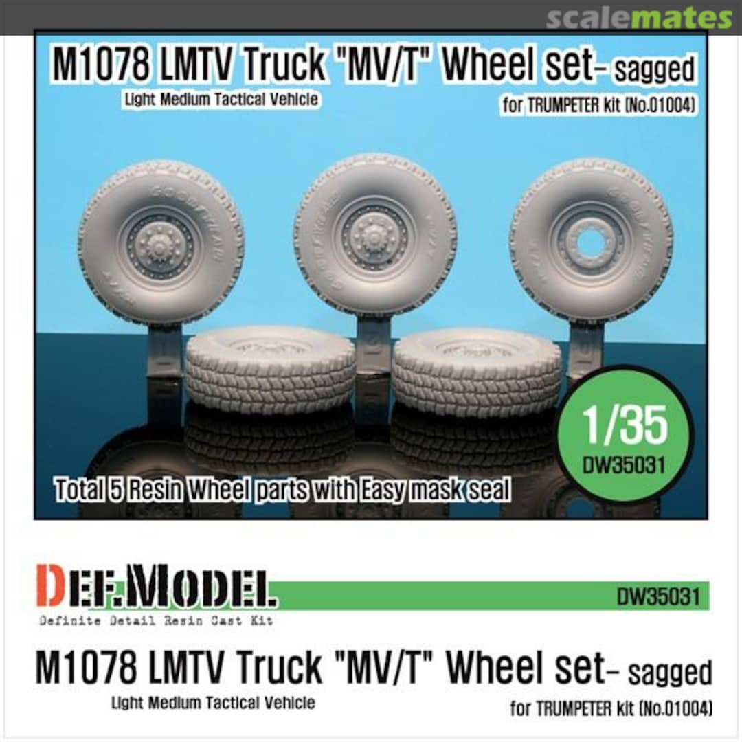 Boxart M1078 LMTV Truck 'MV/T' Sagged Wheel set DW35031 Def.Model