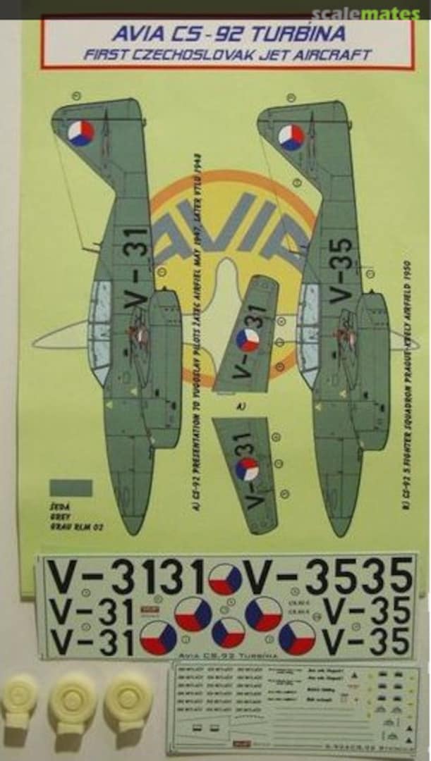 Boxart Avia CS-92 Turbina (Czechoslovakia) DEC72183 Kora Models