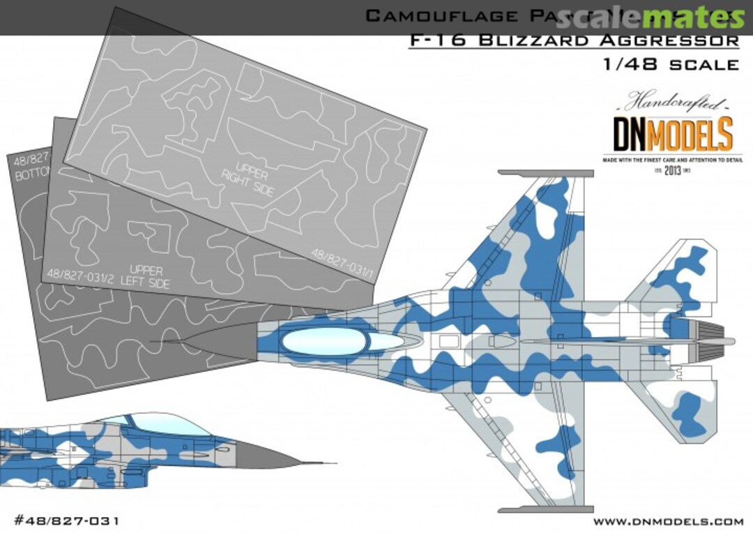 Boxart Camouflage Paint Masks for F-16 Blizzard Aggressor 1/48 48/827-031 DN Models