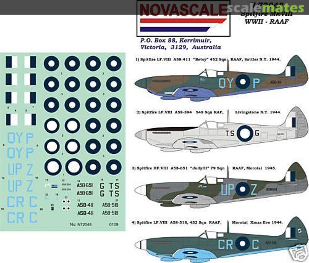 Boxart Spitfire Mk.VIII - RAAF N-72048 Novascale