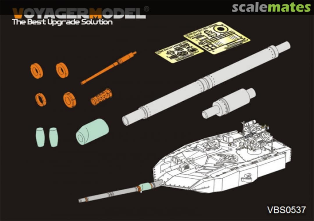 Boxart Modern German Rh-M-120 L/55 120mm Gun Barrel w/machine gun (Leopard2A7+) VBS0537 Voyager Model