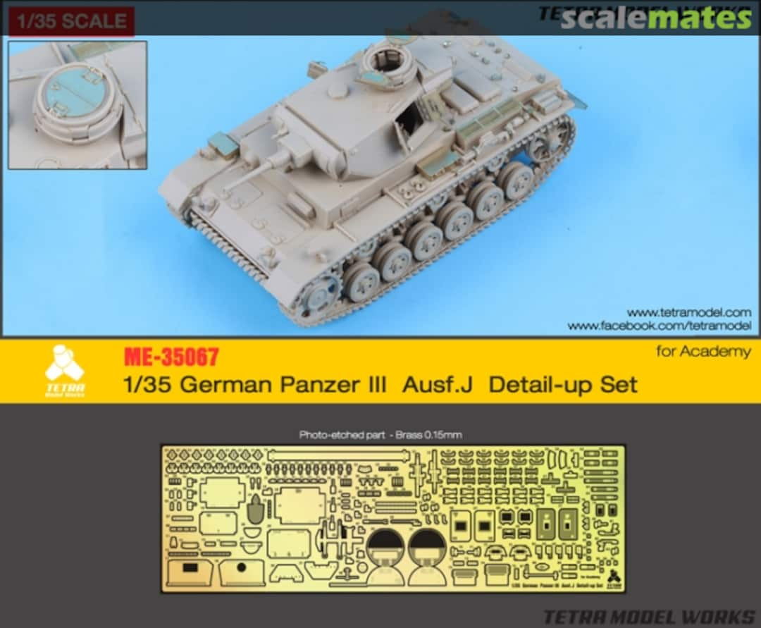 Boxart German Panzer III Aust.J detail-up set ME-35067 Tetra Model Works