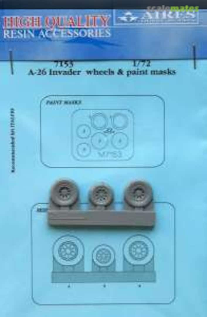 Boxart A-26 Invader wheels + paint mask 7153 Aires