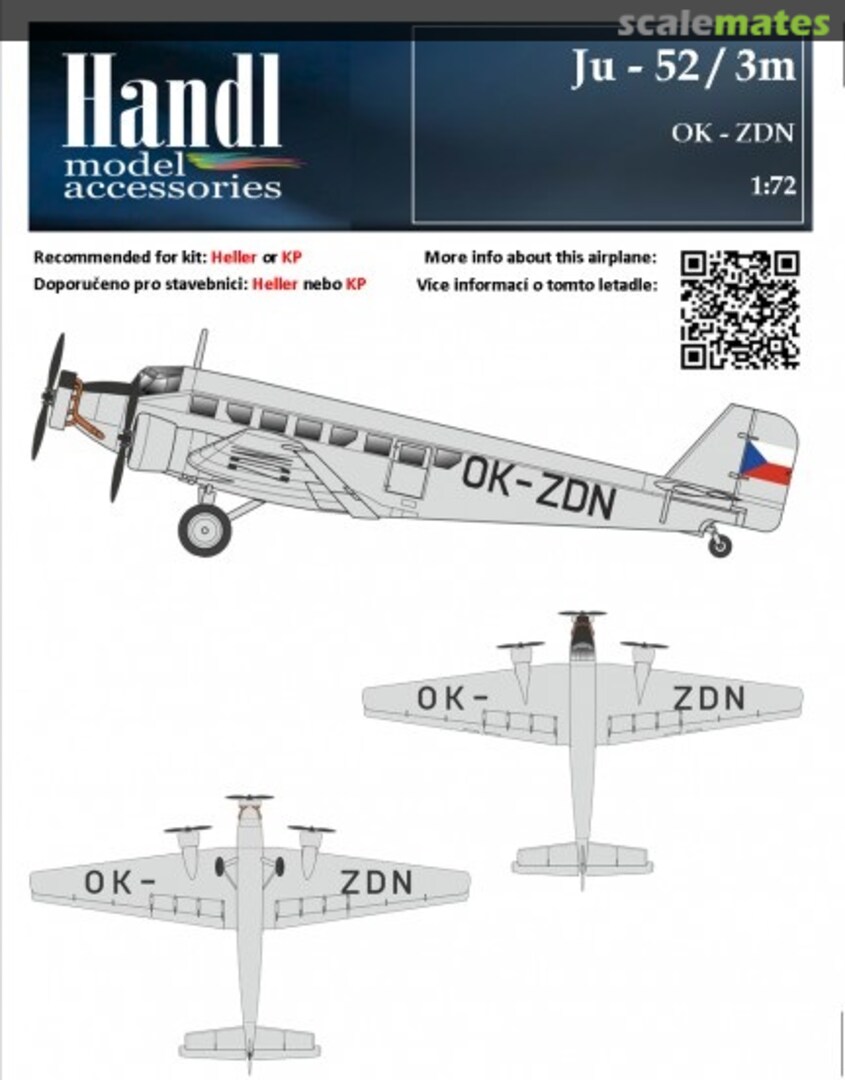 Boxart Ju-52 / m3 OK-ZDN 070072 Handl